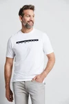 bugatti T-Shirt mit Logo-Print Weiß/Dunkelblau/Creme