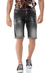 Cipo & Baxx Jeansshorts Dunkelgrau/Grau/Rosa/Schwarz