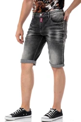 Cipo & Baxx Jeansshorts Dunkelgrau/Grau/Rosa/Schwarz