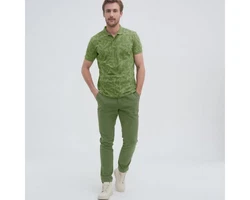 LIVING CRAFTS Stoffhose OLAF Dunkelgrün/Grün/Khaki