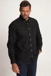 JP1880 Businesshemd Langarm Buttondown-Kragen Modern Fit Schwarz