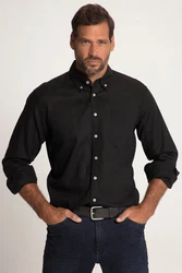 JP1880 Businesshemd Langarm Buttondown-Kragen Modern Fit Schwarz