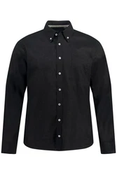 JP1880 Businesshemd Langarm Buttondown-Kragen Modern Fit Schwarz