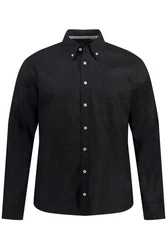 JP1880 Businesshemd Langarm Buttondown-Kragen Modern Fit Schwarz