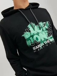 Jack & Jones Longsweatshirt JCOMARINA SWEAT HOOD Grün/Dunkelgrün/Schwarz