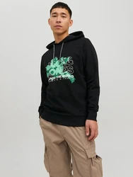 Jack & Jones Longsweatshirt JCOMARINA SWEAT HOOD Grün/Dunkelgrün/Schwarz