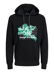 Jack & Jones Longsweatshirt JCOMARINA SWEAT HOOD Grün/Dunkelgrün/Schwarz