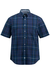 JP1880 Kurzarmhemd Buttondown-Kragen Modern Fit Blau/Dunkelblau/Hellblau