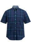 JP1880 Kurzarmhemd Buttondown-Kragen Modern Fit Blau/Dunkelblau/Hellblau