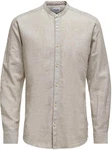 ONLY & SONS Langarmhemd ONSCAIDEN LS SOLID LINEN MAO SHIRT NOOS Weiß/Khaki/Beige