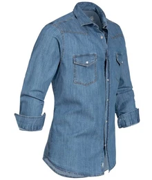 Jeanshemd Herren Jeanshemd Hellblau H-199A