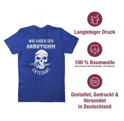 Shirtracer T-Shirt Wir haben den Bräutigam entführt Piratenkopf JGA Männer wei