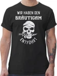 Shirtracer T-Shirt Wir haben den Bräutigam entführt Piratenkopf JGA Männer weiß