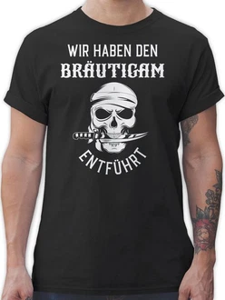 Shirtracer T-Shirt Wir haben den Bräutigam entführt Piratenkopf JGA Männer