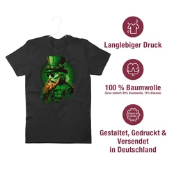 Shirtracer T-Shirt Shamrock Irland Kobold Irische St. Patricks Day Grün/Blau