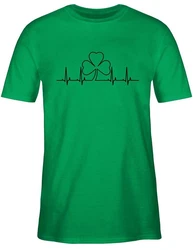 Shirtracer T-Shirt Kleeblatt Herzschlag St. Patricks Day Grün