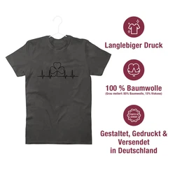 Shirtracer T-Shirt Kleeblatt Herzschlag St. Patricks Day Grün/Dunkelgrün/Braun