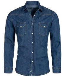 Jeanshemd Herren Jeanshemd Dunkelblau H-199