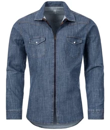 Jeanshemd Herren Jeanshemd Blau H-219