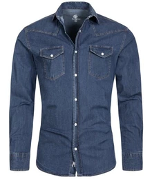 Jeanshemd Herren Jeanshemd Blau H-200