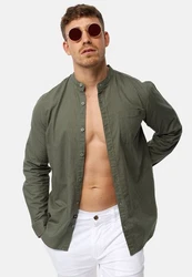Indicode Langarmhemd INRaffi Dunkelgrün/Grün/Khaki