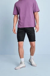 Next Jeansshorts Skinny Fit Jeansshorts Schwarz/Dunkelgrau