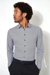 DESOTO Langarmhemd Dunkelblau/Grau/Blau
