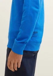 TOM TAILOR Kapuzensweatshirt mit Frontprint Blau/Hellblau