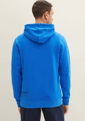 TOM TAILOR Kapuzensweatshirt mit Frontprint Blau/Hellblau