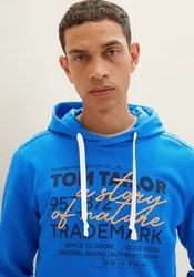 TOM TAILOR Kapuzensweatshirt mit Frontprint Blau/Hellblau