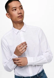 ONLY & SONS Langarmhemd ONSCaiden (1-tlg) Weiß/Creme