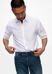 ONLY & SONS Langarmhemd ONSCaiden (1-tlg) Weiß/Creme