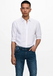 ONLY & SONS Langarmhemd ONSCaiden (1-tlg) Weiß/Creme