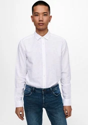 ONLY & SONS Langarmhemd ONSCaiden (1-tlg) Weiß/Creme