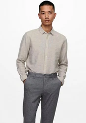 ONLY & SONS Langarmhemd ONSCaiden (1-tlg) beige