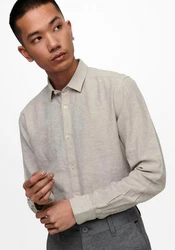 ONLY & SONS Langarmhemd ONSCaiden (1-tlg) beige