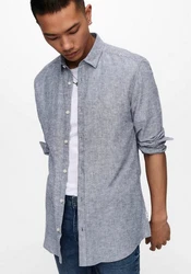 ONLY & SONS Langarmhemd ONSCaiden (1-tlg) Grau/Weiß/Dunkelblau/Blau