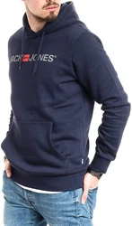 JACK & JONES Herren Hoodie mit Kapuze mit Logo Dunkelblau