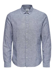 ONLY & SONS Langarmhemd Caiden Grau/Hellgrau/Hellblau/Blau