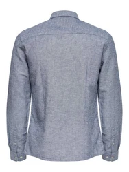 ONLY & SONS Langarmhemd Caiden Grau/Hellgrau/Hellblau/Blau