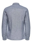 ONLY & SONS Langarmhemd Caiden Grau/Hellgrau/Hellblau/Blau