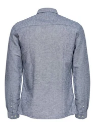 ONLY & SONS Langarmhemd Caiden Grau/Hellgrau/Hellblau/Blau