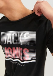 Jack & Jones Kurzarmshirt JJBRIX TEE SS CREW NECK Schwarz/Blau/Hellblau