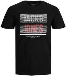 Jack & Jones Kurzarmshirt JJBRIX TEE SS CREW NECK Schwarz/Blau/Hellblau