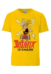 LOGOSHIRT T-Shirt Asterix Der Gallier Retro Print Gelb
