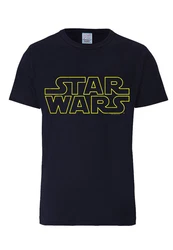 LOGOSHIRT T-Shirt Krieg der Sterne Logo Star Wars-Schriftzug Dunkelblau/Blau
