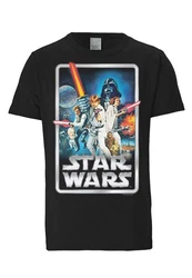 LOGOSHIRT T-Shirt Krieg der Sterne Poster Dunkelblau/Schwarz/Blau/Beige/Weiß