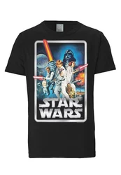 LOGOSHIRT T-Shirt Krieg der Sterne Poster Dunkelblau/Schwarz/Blau/Beige/Weiß