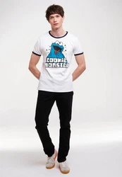 LOGOSHIRT T-Shirt Cookie Monster Blau/Beige/Weiß/Grün