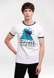 LOGOSHIRT T-Shirt Cookie Monster Blau/Beige/Weiß/Grün